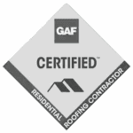Logo of a certified residential roofing contractor by GAF.